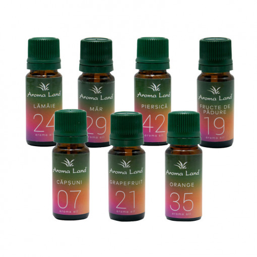 Set 7 uleiuri aromaterapie Fruits Delight, Aroma Land, 10 ml