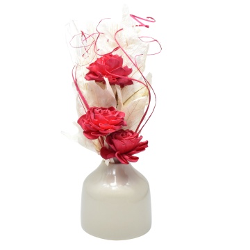 Aranjament floral 3 flori Trandafir red, Aroma Land, H30cm