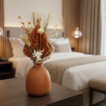 Aranjament floral Orange Mood H30cm solutie decorativa naturala fara polen