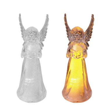 Figurină Înger Decorativ cu LED, Lumină Caldă, Acril transparent, 4x11.50 cm