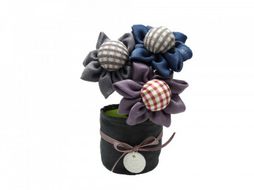 Flori Textile Parfumate Flowers Pot cu carbune activ bambus