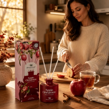 Reed diffuser - difuzor de parfum Apple & Cinnamon, Aroma Land, 100ml - Img 2