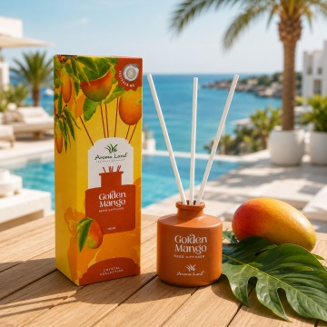 Reed diffuser - difuzor de parfum Golden Mango, Aroma Land, 100ml - Img 7