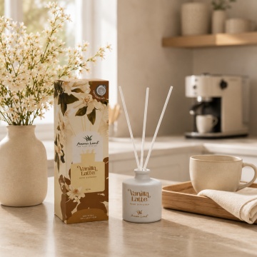 Reed diffuser - difuzor de parfum Vanilla Latte, Aroma Land, 100ml - Img 3