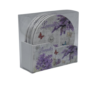 suport pahar Lavender cu imprimeu vintage