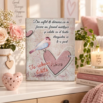 Tablou decorativ Love Story, 15x20 cm - Img 3