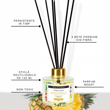 Difuzor de parfum cu betisoare aroma ananas