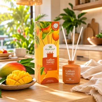 Reed diffuser - difuzor de parfum Golden Mango, Aroma Land, 100ml - Img 4