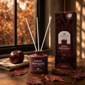 Reed diffuser - difuzor de parfum Velvet Mahogany, Aroma Land,100ml - Img 5