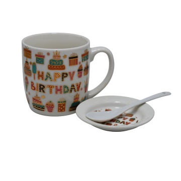 Set cana aniversara ceramica pentru cadou zi de nastere