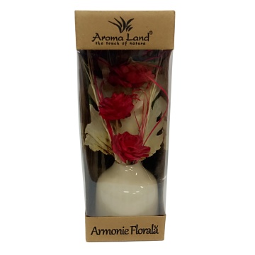 aranjament floral modern 3 flori trandafir Red din lemn de sola in cutie cadou Aroma Land