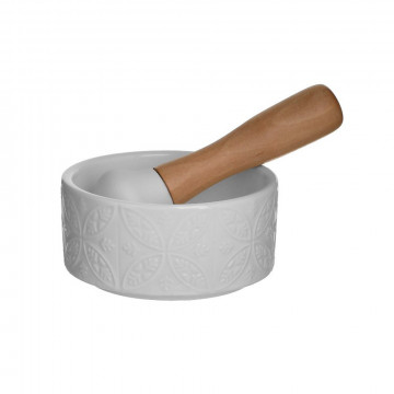 Mojar Grinder cu bol din granit si pistil cu aspect de lemn natural