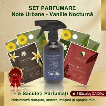 Parfum ambiental Vanilie Nocturnă și săculeți parfumați 5+1 săculeț CADOU