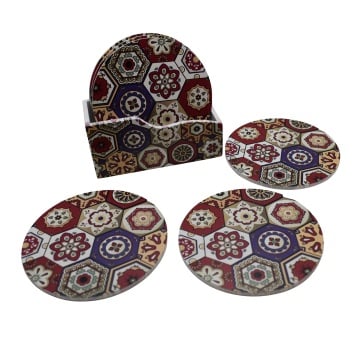 set suporturi pahare cu suport depozitare MDF