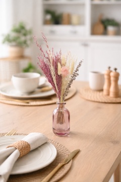set cadou aranjament floral Mini Bouquet Pink în vaza decorativă