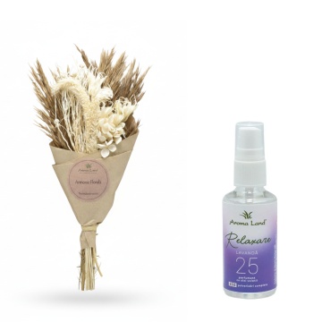 Set Mini Bouquet Natur și spray cameră Lavandă 
