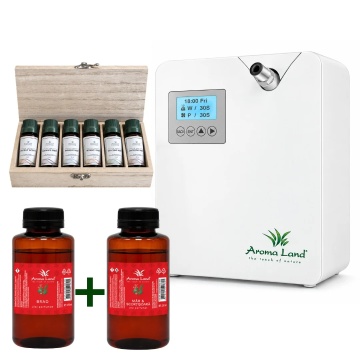 Set parfumare ambientală: difuzor Business 135 White + 2 uleiuri parfumate la alegere, 250 ml (unul CADOU) + Set 6 uleiuri profesionale Discovery GRATIS - Img 2