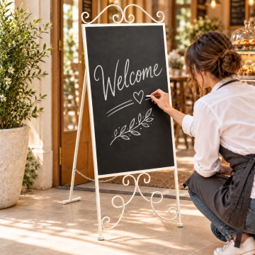 Tablă decorativă pentru mesaje, cu suport metalic, 100x39 cm - Img 4