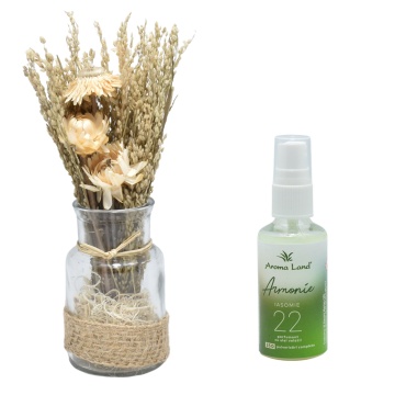 Aranjament floral Alb + cadou spray ambiental Armonie - Iasomie