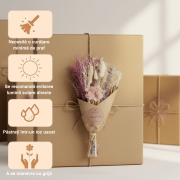 Beneficii aranjament floral decorativ cu flori din lemn de Sola