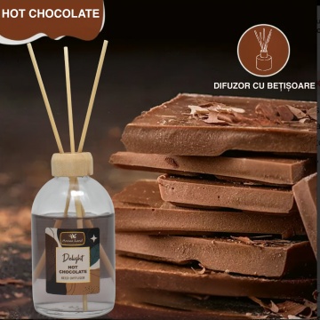 Delight - Set Reed Diffuser & lumânare parfumată, Ciocolata Calda, Aroma Land - Img 4