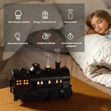 difuzor ultrasonic Locomotiva Retro pentru relaxare si aromaterapie