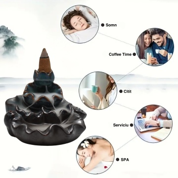 Fântână ceramică Suport conuri Backflow Waterfall, H7cm - Img 4