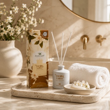 Reed diffuser - difuzor de parfum Vanilla Latte, Aroma Land, 100ml - Img 4
