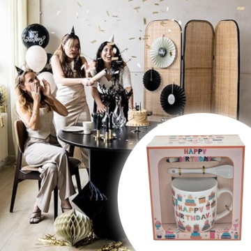 Set cadou cana ceramica Happy Birthday