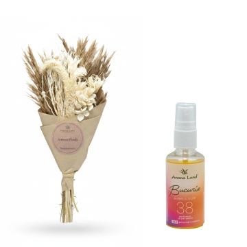 Set Mini Bouquet Natur cu spray cameră Bubble Gum