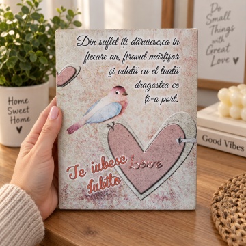 Tablou decorativ Love Story, 15x20 cm - Img 4
