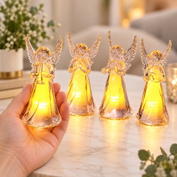 Figurină Înger Decorativ cu LED, Lumină Caldă, Acril transparent, 4x11.50 cm - Img 9