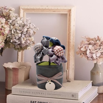 aranjament flori textile parfumate Flowers Pot cu carbune activ bambus