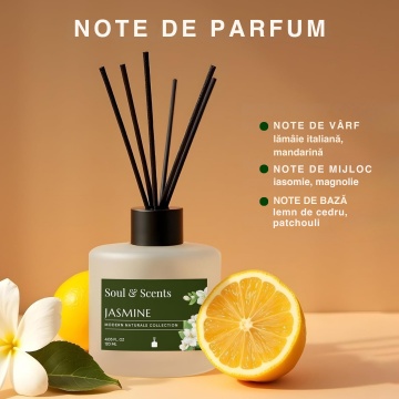 Reed Diffuser - difuzor de parfum Jasmine, S&S India, 120 ml - Img 4