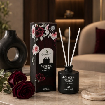 Reed diffuser - difuzor de parfum Midnight Rose, Aroma Land, 100ml - Img 2
