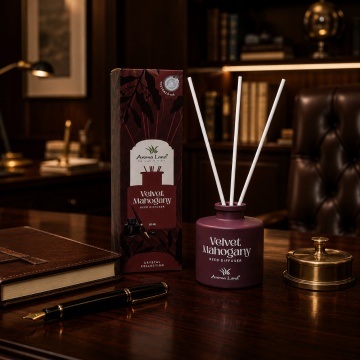 Reed diffuser - difuzor de parfum Velvet Mahogany, Aroma Land,100ml - Img 4