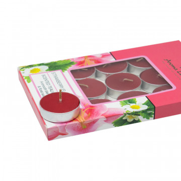 Set 15 lumanari parfumate pastila, Capsuni & Crin, 3 ore