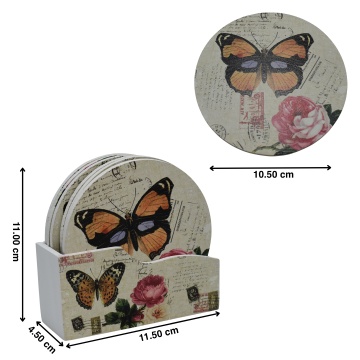suporturi pahare vintage Butterflies pe masa de dining