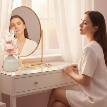 Decor romantic si elegant cu aranjament floral pink si parfum ambiental