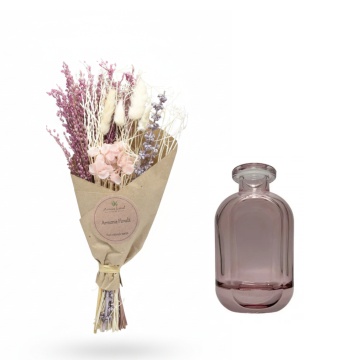 set cadou aranjament floral Mini Bouquet Pink cu vaza decorativă Roz