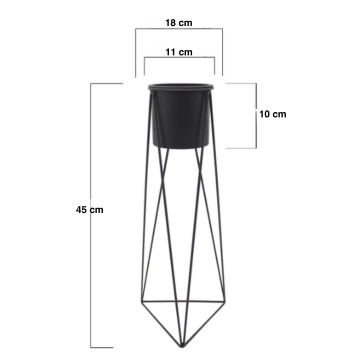 Suport Ghiveci Metal/ Negru,18X18X45 - Img 4