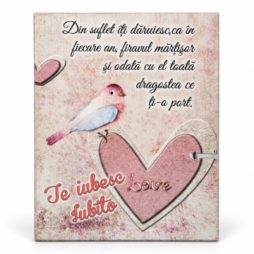 Tablou decorativ Love Story, 15x20 cm