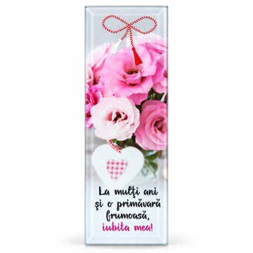 Tablou decorativ sticla Martie, 6x18 cm