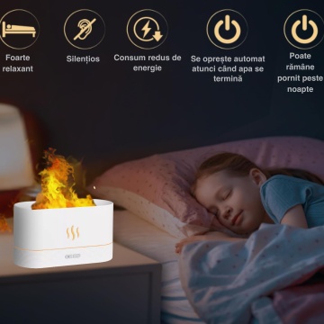difuzor ultrasonic Flame relaxare in dormitor
