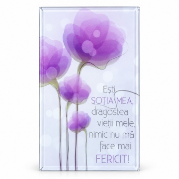 Tablou decorativ sticla Soție, 10x17 cm - Img 2