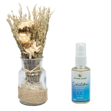 Aranjament floral Alb + cadou spray ambiental Echilibru - Anti Tabac