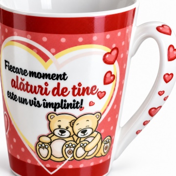 Cană ceramică Happy Valentine's, 300 ml - Img 3