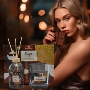 Delight - Set Reed Diffuser & lumânare parfumată, Ciocolata Calda, Aroma Land - Img 7