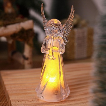 Figurină Înger Decorativ cu LED, Lumină Caldă, Acril transparent, 4x11.50 cm - Img 3