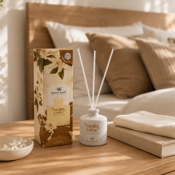 Reed diffuser - difuzor de parfum Vanilla Latte, Aroma Land, 100ml - Img 5